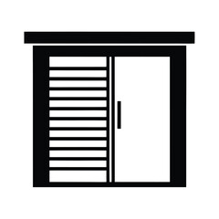 sliding door with horizontal grooves vector image on white background