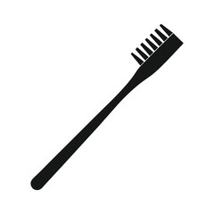 Simple Black Toothbrush Icon, Minimalist Vector Graphic for Dental Hygiene, Oral Care, and Cleanliness Concepts.