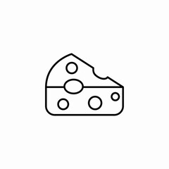 triangular sliced cheese icon sign vector