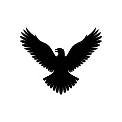 Obraz premium Eagle silhouette vector graphic soaring bird illustration majestic wingspan art