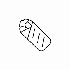 wrapped burrito fastfood icon sign vector