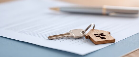 The keys and documents symbolizing a new home and real estate transaction.