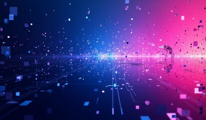 Abstract gradient background with glitch effect.
