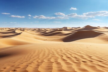 Golden Sand Desert under Clear Sky
