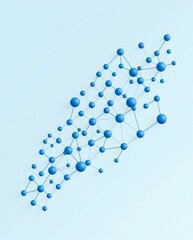 Exploring the Intricate Beauty of Molecular and Neural Networks in Stunning Blue Gradients