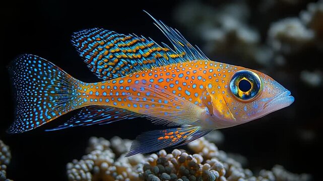 Vibrant fish with intricate patterns.