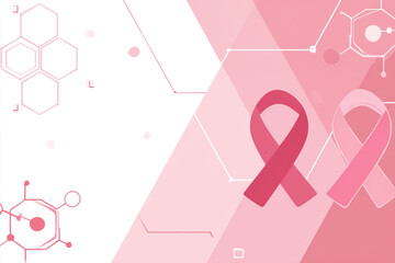 Obraz premium Breast Cancer Awareness Month background using pink and white color palette with simple layout. Calm and respectful. Perfect for awareness videos, posters, or online promotional assets.