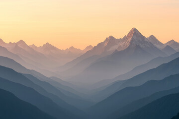 Majestic Mountain Peaks Bathed In Golden Sunrise Hues mountains dawn