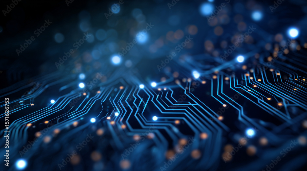 Poster blue circuit diagram on white background. high-tech circuit board connection system.vector abstract 