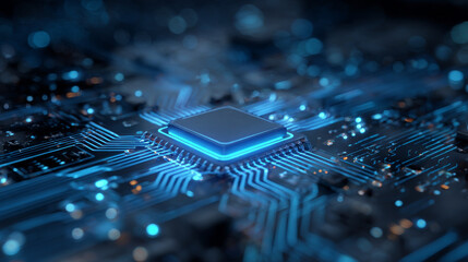 Blue circuit diagram on white background. High-tech circuit board connection system.Vector abstract technology on a white background.