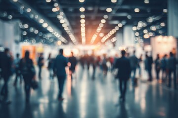 Networking and interaction at a bustling expo with attendees engaging in discussions and exploring exhibits in a vibrant convention hall during the event