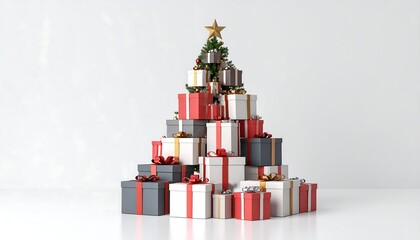 Gift-wrapped Christmas tree