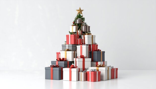 Gift-wrapped Christmas tree