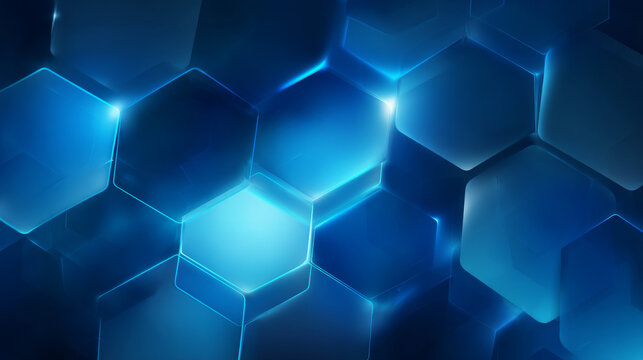 Abstract Digital Blue Hexagons Business or Science Background. Medical Research or Tech Innovation Online Webinar Presentation Event. Conference or Forum Vector Illustration Backdrop.
