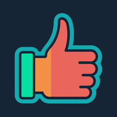 Glowing Thumbs Up Icon