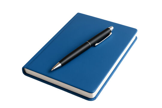 Modern Notebook with Silver-Trimmed Pen – School or Business Concept Art