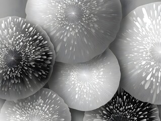 Monochrome floral wall art, abstract design, gray background, home decor