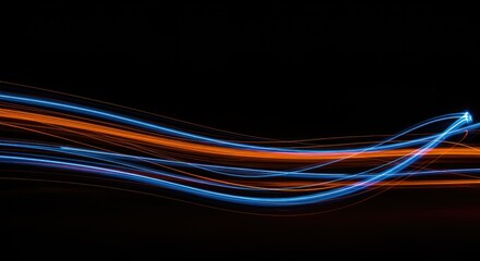 Dynamic Abstract Light Trails Background from Long Exposure Photography.