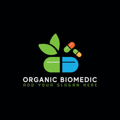 eco bio medical and natural soup logo design vector