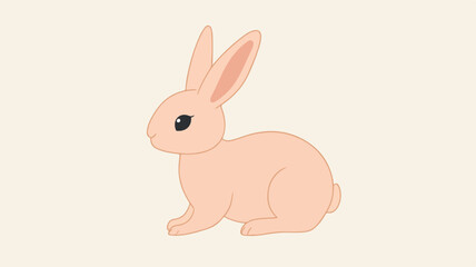 Obraz premium Hand Drawn Cute Rabbit Animal Vector Illustration for Design Projects