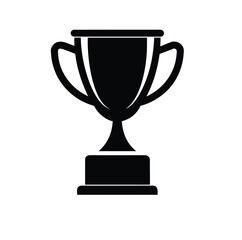 Classic trophy or award cup silhouette for recognition and achievement isolated on white background