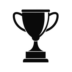 Elegant silhouette of a trophy or award cup for celebrations and achievements isolated on white background