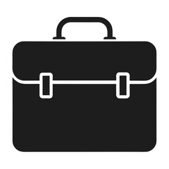 Classic business briefcase silhouette professional accessory for travel and work isolated on white background