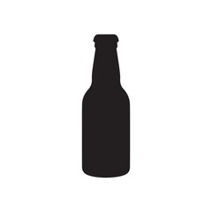 Beer bottle vector icon on white back ground