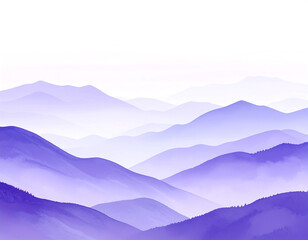 Obraz premium Lavender Mountain Range: Serene Purple Peaks, Misty Landscape, Artistic Nature Photography, Calming Vista, Tranquil Scenery