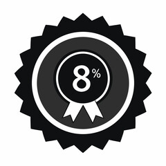 Digital illustration of a black rooster with vibrant colors isolated on white background