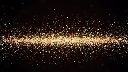 Colorful glittering particles on a dark background - Powered by Adobe