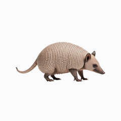 Armadillo in Profile: A detailed studio shot showcases the unique armored plates and inquisitive nature of an armadillo, capturing its distinctive appearance and solitary character.