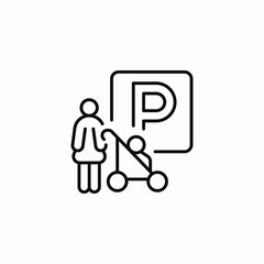parent child parking icon sign vector