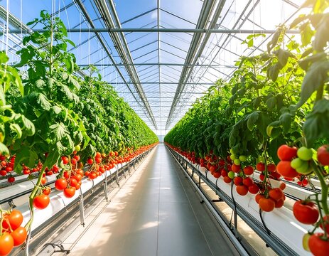 Greenhouse tomato farm - Powered by Adobe