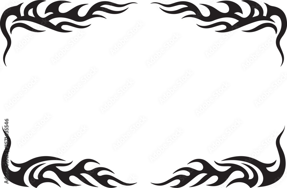 Fototapete tribal flame border design elements with copy space for text and graphics