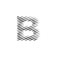 Latin alphabet letters abstract horizontal lines vector logo