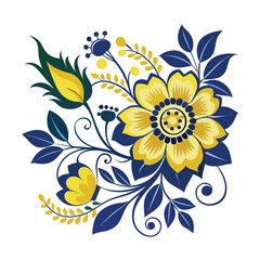 Elegant vector floral corner design with intricate leaf and petal details isolated on white background