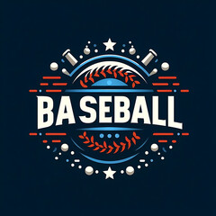'Baseball' typography Sport Logo Icon Design.