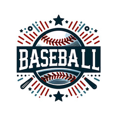 'Baseball' typography Sport Logo Icon Design.