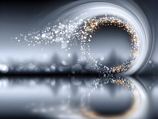 Swirling light streaks city background abstract design