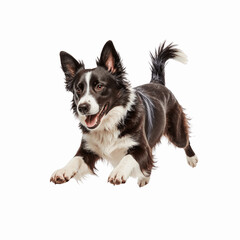 Fototapeta premium Energetic Border Collie in Mid-Air: A dynamic capture of a Border Collie in mid-air, showcasing the breed's agility and exuberance, capturing the pure joy and vitality of the canine spirit.