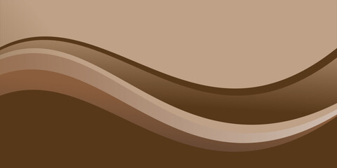 Vector brown line background curve element with white space for text and message design, overlapping layers,