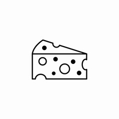 cheese slice dairy icon sign vector