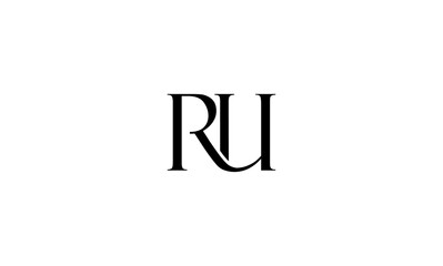 RU initial letters, monogram logo
