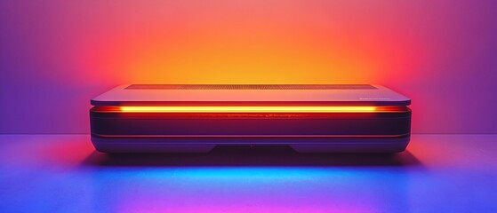 Sleek modern product presentation with vibrant illumination and gradient