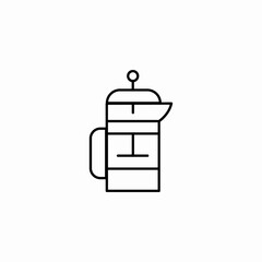 coffee press maker icon sign vector