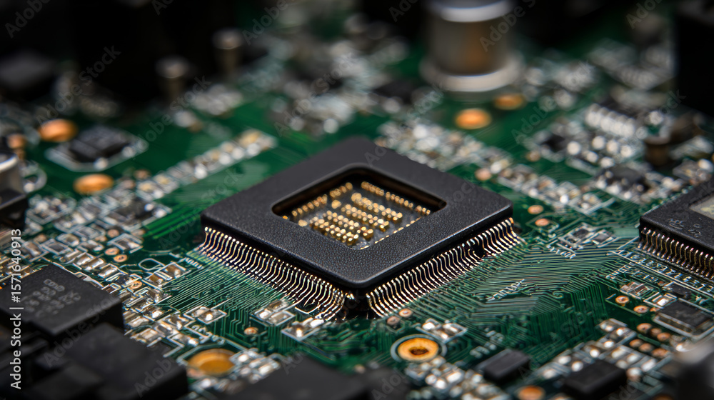 Poster circuit board. technology background. central computer processors cpu concept. motherboard digital c