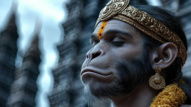 Mahavir devotion: revered deity, Anjaneya honor, strength embodiment, wind god son, cultural worship, divine power, Bajrangbali idol, sacred figure, Ramabhakta homage, Hanuman spiritual reach.