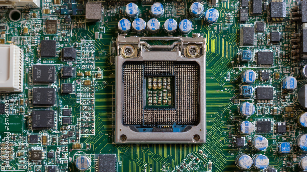 Poster circuit board. technology background. central computer processors cpu concept. motherboard digital c