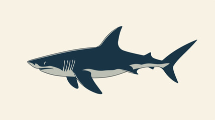 Fototapeta premium Sleek Shark Fin Tail Silhouette Vector Illustration for Creative Designs